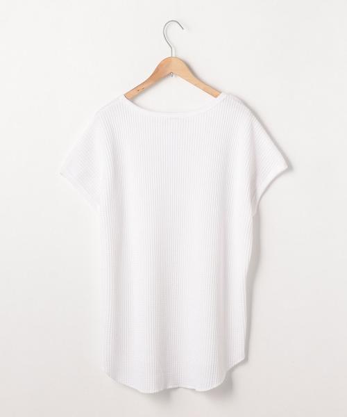 coen（コーエン）の「【5/18「ヒルナンデス！」放映】ワッフルTシャツ（Tシャツ/カットソー・レディース・オフホワイト/グレー/オレンジ系その他/ネイビー・FREE）」の12枚目の写真