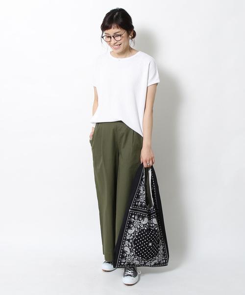 coen（コーエン）の「【5/18「ヒルナンデス！」放映】ワッフルTシャツ（Tシャツ/カットソー・レディース・オフホワイト/グレー/オレンジ系その他/ネイビー・FREE）」の15枚目の写真