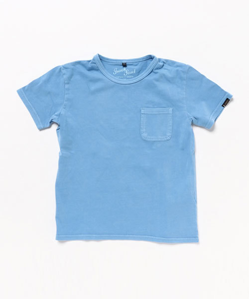 go slow caravan（ゴースローキャラバン）の「JUNK SOUL / ジャンクソウル　ピグメント加工ポケットT-shirt (M4)（Tシャツ/カットソー・キッズ・ネイビー/レッド/ライトブルー/ブラック・150/130/140/160）」の2枚目の写真
