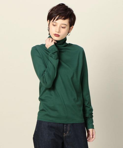 BEAUTY&YOUTH UNITED ARROWS(ビューティーアンドユースユナイテッドアローズ)の「BY コットン天竺タートルネックカットソー ◆(Tシャツ/カットソー・レディース・ホワイト/ブラック/ケリー・FREE)」の3枚目の写真
