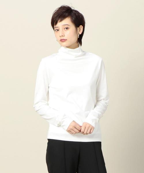 BEAUTY&YOUTH UNITED ARROWS(ビューティーアンドユースユナイテッドアローズ)の「BY コットン天竺タートルネックカットソー ◆(Tシャツ/カットソー・レディース・ホワイト/ブラック/ケリー・FREE)」の2枚目の写真