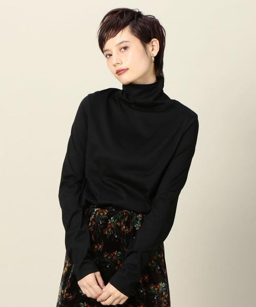 BEAUTY&YOUTH UNITED ARROWS(ビューティーアンドユースユナイテッドアローズ)の「BY コットン天竺タートルネックカットソー ◆(Tシャツ/カットソー・レディース・ホワイト/ブラック/ケリー・FREE)」の1枚目の写真