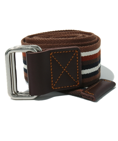 BEAMS(ビームス)の「GEVAERT / マルチストライプリバーシブルBELT(ベルト・メンズ・ブラック/ブラウン/レッド・ONE SIZE)」の1枚目の写真