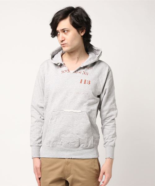 GREEN BOWL（グリーンボウル）の「GREEN BOWL Damage Sweat Parka/グリーンボウルダメージスウェットパーカー（パーカー・メンズ・ホワイト/杢グレー・S/M/L）」の5枚目の写真