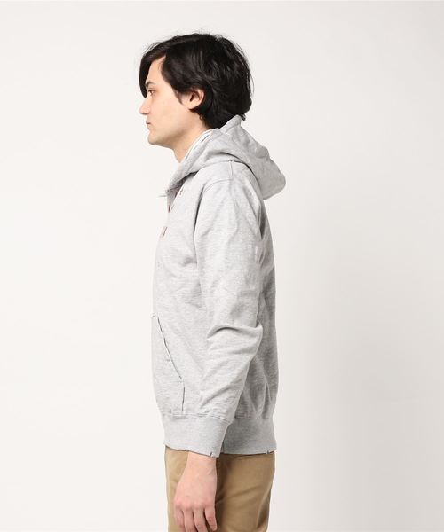 GREEN BOWL（グリーンボウル）の「GREEN BOWL Damage Sweat Parka/グリーンボウルダメージスウェットパーカー（パーカー・メンズ・ホワイト/杢グレー・S/M/L）」の4枚目の写真