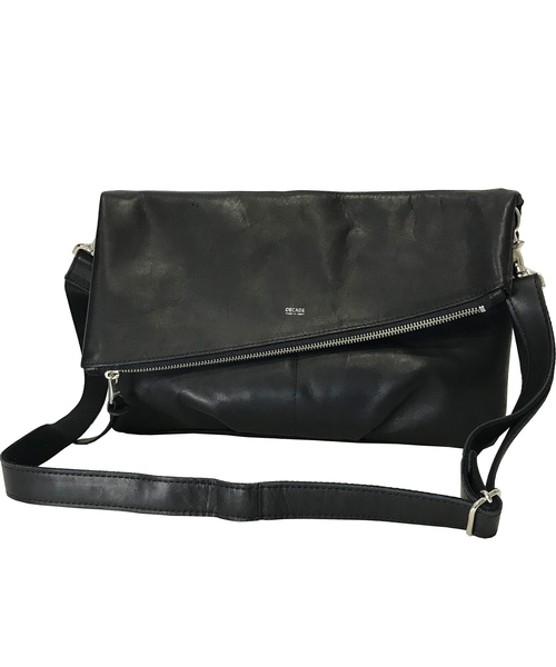 DECADE(ディケイド)の「グリッドカウレザー・2wayクラッチショルダーバッグDECADE(No-01045) Grid Cow Leather 2Way Clutch Shoulder Bag(ショルダーバッグ)」|ブラック