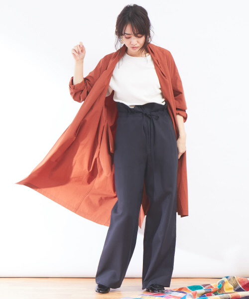 Abahouse Devinette（ドゥヴィネット）の「ハイウエストドローストリングスパンツ（その他パンツ・レディース・ダークネイビー/ベージュ・FREE）」の4枚目の写真