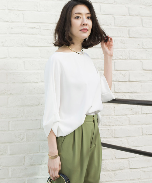 RIVE DROITE（リヴドロワ）の「【洗える】ドルマンターンスリーブブラウス（シャツ/ブラウス・レディース・ホワイト/ネイビー/イエロー・FREE）」の19枚目の写真