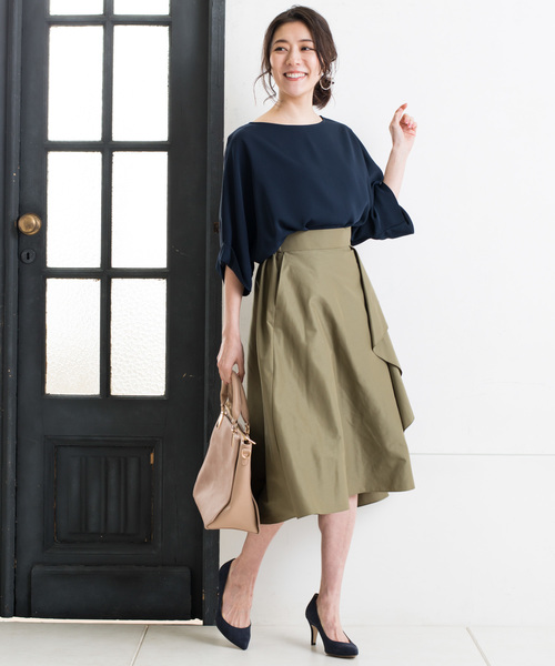 RIVE DROITE（リヴドロワ）の「【洗える】ドルマンターンスリーブブラウス（シャツ/ブラウス・レディース・ホワイト/ネイビー/イエロー・FREE）」の10枚目の写真