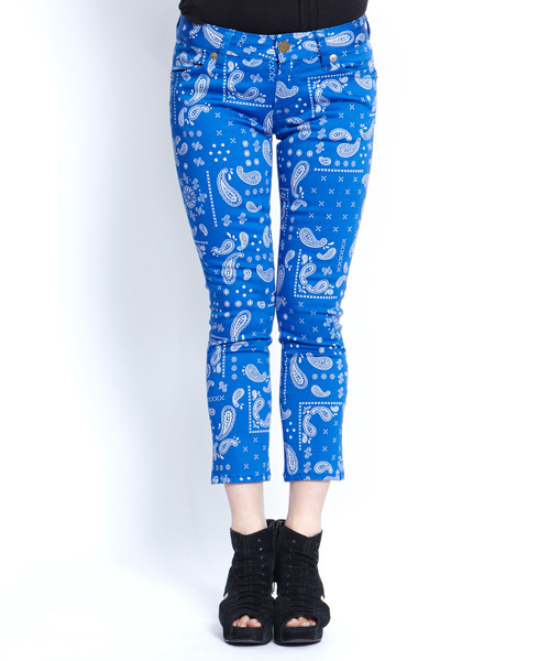 X-girl（エックスガール）の「XG BANDANA CROPPED PANTS（その他パンツ・レディース・レッド/ブルー・0/1/2）」の2枚目の写真
