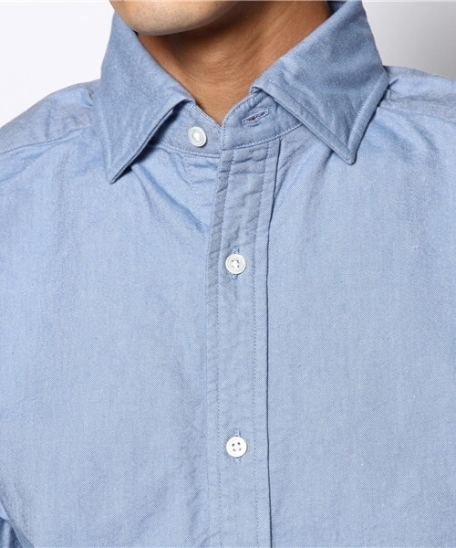 Nigel Cabourn（ナイジェルケーボン）の「Nigel Cabourn/BRITISH OFFICERS SH（シャツ/ブラウス・メンズ・ブルー/オレンジ/ホワイト・48/44/46）」の6枚目の写真