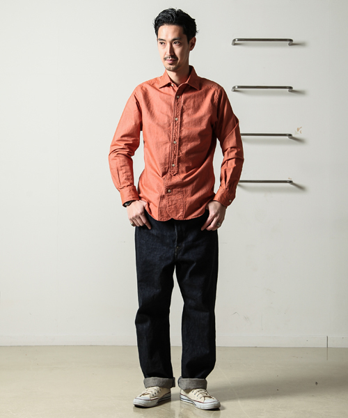 Nigel Cabourn（ナイジェルケーボン）の「Nigel Cabourn/BRITISH OFFICERS SH（シャツ/ブラウス・メンズ・ブルー/オレンジ/ホワイト・48/44/46）」の10枚目の写真