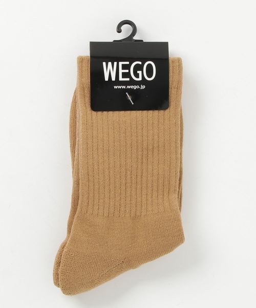 WEGO(ウィゴー)の「WEGO/無地リブソックス(ソックス/靴下・メンズ・オレンジ/カーキ/ブラック/ネイビー/ベージュ・FREE)」の1枚目の写真
