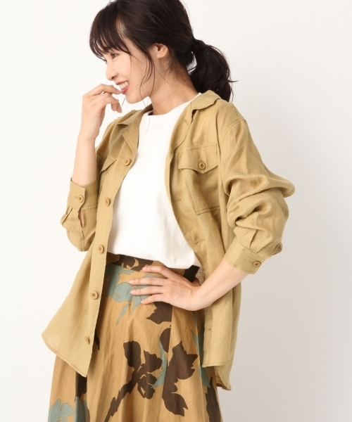 A part by（アパートバイ）の「リネンサファリシャツジャケット7S