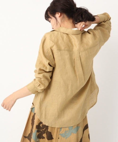 A part by（アパートバイ）の「リネンサファリシャツジャケット7S 800118（シャツ/ブラウス・レディース・ブラック/ベージュ/カーキ・FREE）」の11枚目の写真