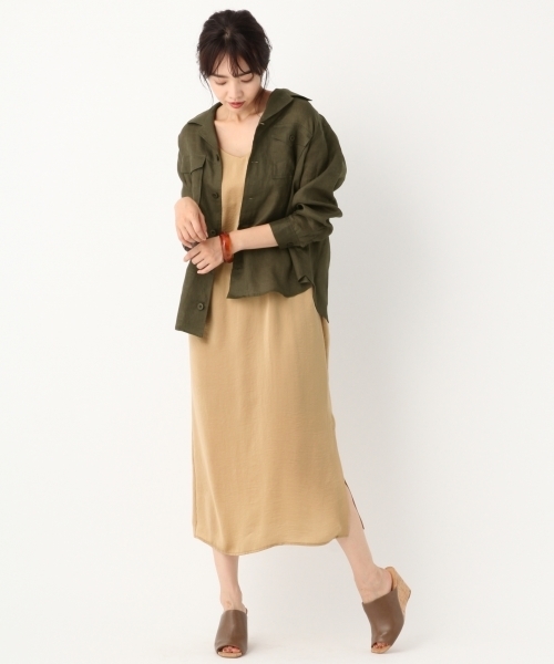 A part by（アパートバイ）の「リネンサファリシャツジャケット7S 800118（シャツ/ブラウス・レディース・ブラック/ベージュ/カーキ・FREE）」の12枚目の写真