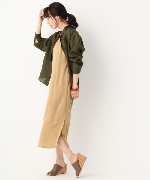 A part by（アパートバイ）の「リネンサファリシャツジャケット7S 800118（シャツ/ブラウス・レディース・ブラック/ベージュ/カーキ・FREE）」の13枚目の写真