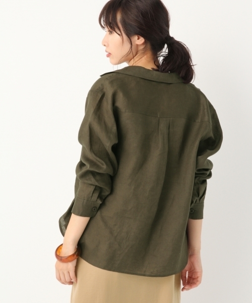 A part by（アパートバイ）の「リネンサファリシャツジャケット7S 800118（シャツ/ブラウス・レディース・ブラック/ベージュ/カーキ・FREE）」の15枚目の写真