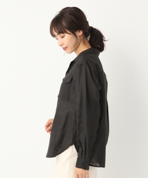 A part by（アパートバイ）の「リネンサファリシャツジャケット7S 800118（シャツ/ブラウス・レディース・ブラック/ベージュ/カーキ・FREE）」の16枚目の写真
