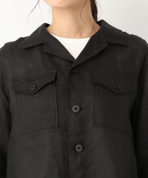 A part by（アパートバイ）の「リネンサファリシャツジャケット7S 800118（シャツ/ブラウス・レディース・ブラック/ベージュ/カーキ・FREE）」の18枚目の写真