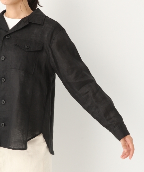 A part by（アパートバイ）の「リネンサファリシャツジャケット7S 800118（シャツ/ブラウス・レディース・ブラック/ベージュ/カーキ・FREE）」の19枚目の写真