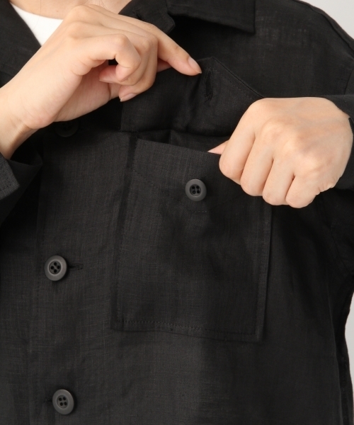 A part by（アパートバイ）の「リネンサファリシャツジャケット7S 800118（シャツ/ブラウス・レディース・ブラック/ベージュ/カーキ・FREE）」の22枚目の写真