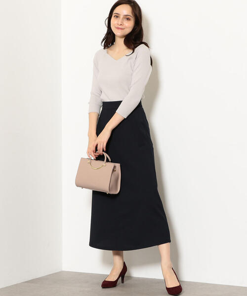 green label relaxing（グリーンレーベルリラクシング）の「NFC ウエスト ベルト フレア ロング スカート ◆（スカート・レディース・ブラウン/ケリー/ネイビー・36/38）」の14枚目の写真