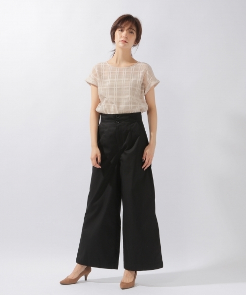 laboratory work（ラボラトリーワーク）の「シアーチェックブラウス（シャツ/ブラウス・レディース・ホワイト/ブラック/ベージュ・MEDIUM）」の4枚目の写真