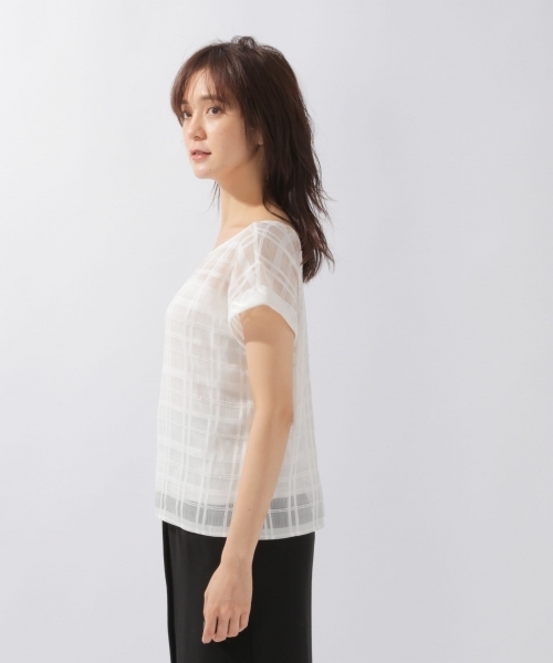 laboratory work（ラボラトリーワーク）の「シアーチェックブラウス（シャツ/ブラウス・レディース・ホワイト/ブラック/ベージュ・MEDIUM）」の8枚目の写真