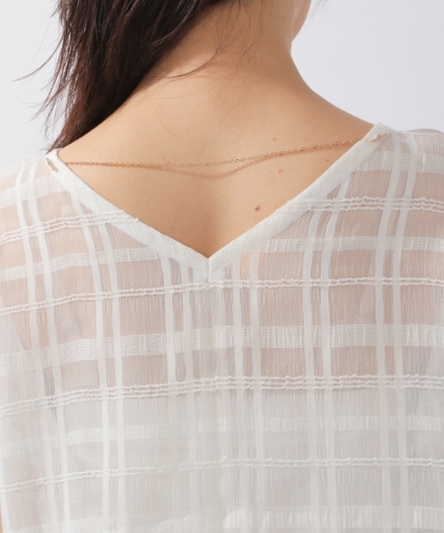 laboratory work（ラボラトリーワーク）の「シアーチェックブラウス（シャツ/ブラウス・レディース・ホワイト/ブラック/ベージュ・MEDIUM）」の10枚目の写真