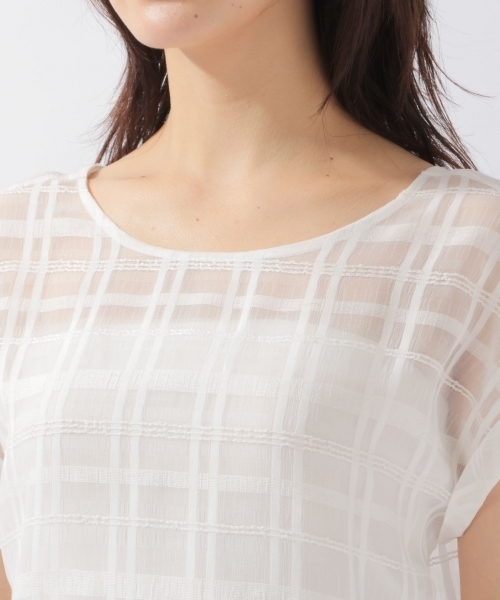 laboratory work（ラボラトリーワーク）の「シアーチェックブラウス（シャツ/ブラウス・レディース・ホワイト/ブラック/ベージュ・MEDIUM）」の11枚目の写真