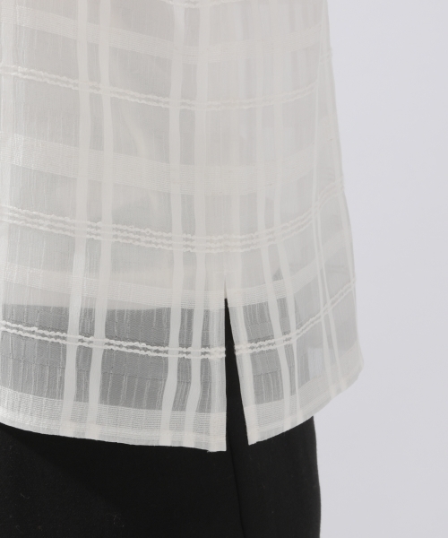 laboratory work（ラボラトリーワーク）の「シアーチェックブラウス（シャツ/ブラウス・レディース・ホワイト/ブラック/ベージュ・MEDIUM）」の13枚目の写真