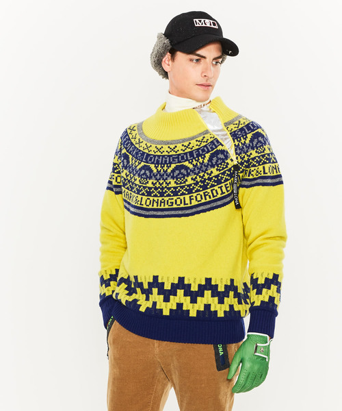 MARK & LONA(マークアンドロナ)の「Dexter Zip Pullover(ニット/セーター・メンズ・ブラック/イエロー・48/46/50)」の2枚目の写真