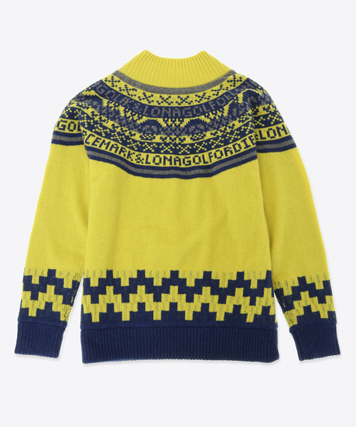 MARK&LONA Dexter Zip Pullover ニット スカル 総柄 セール】Dexter