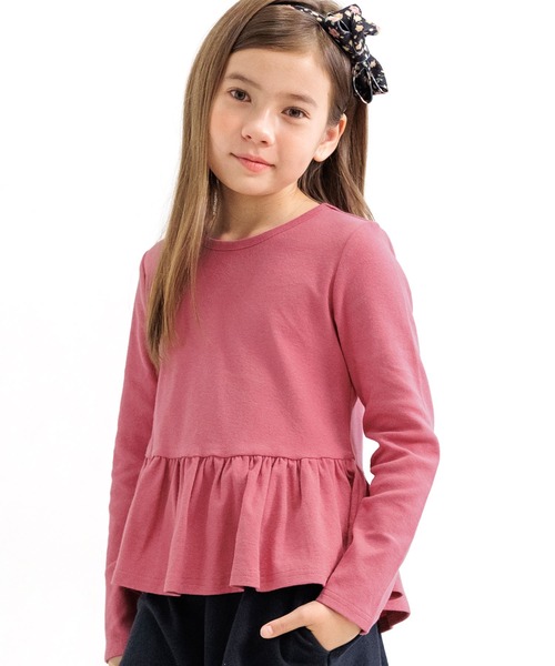 Bee des Bee(ビーデスビー)の「ペプラムトップス(Tシャツ/カットソー・キッズ・チャコール/ブラック/ブルーグレー/ラベンダー/グレイッシュベージュ/コーラルピンク/ブラウン/ブルー系その他/アイボリー/ワインレッド/ブルー系/チャコールグレー/サックスブルー/ベージュ系/ピンク系/ライトブラウン/ライラック系/グリーン系/カーキオリーブ・130cm/90cm/100cm/140cm/120cm/110cm/150cm)」の18枚目の写真