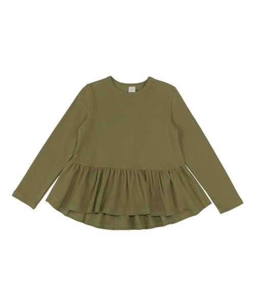 Bee des Bee(ビーデスビー)の「ペプラムトップス(Tシャツ/カットソー・キッズ・チャコール/ブラック/ブルーグレー/ラベンダー/グレイッシュベージュ/コーラルピンク/ブラウン/ブルー系その他/アイボリー/ワインレッド/ブルー系/チャコールグレー/サックスブルー/ベージュ系/ピンク系/ライトブラウン/ライラック系/グリーン系/カーキオリーブ・130cm/90cm/100cm/140cm/120cm/110cm/150cm)」の10枚目の写真