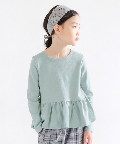 Bee des Bee(ビーデスビー)の「ペプラムトップス(Tシャツ/カットソー・キッズ・チャコール/ブラック/ブルーグレー/ラベンダー/グレイッシュベージュ/コーラルピンク/ブラウン/ブルー系その他/アイボリー/ワインレッド/ブルー系/チャコールグレー/サックスブルー/ベージュ系/ピンク系/ライトブラウン/ライラック系/グリーン系/カーキオリーブ・130cm/90cm/100cm/140cm/120cm/110cm/150cm)」の13枚目の写真