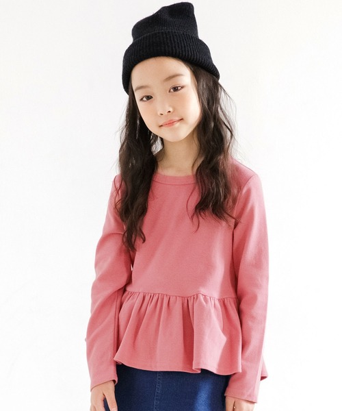 Bee des Bee(ビーデスビー)の「ペプラムトップス(Tシャツ/カットソー・キッズ・チャコール/ブラック/ブルーグレー/ラベンダー/グレイッシュベージュ/コーラルピンク/ブラウン/ブルー系その他/アイボリー/ワインレッド/ブルー系/チャコールグレー/サックスブルー/ベージュ系/ピンク系/ライトブラウン/ライラック系/グリーン系/カーキオリーブ・130cm/90cm/100cm/140cm/120cm/110cm/150cm)」の17枚目の写真