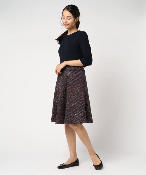 Anayi アナイ の ミックスツイード ミラノリブドッキングワンピース ワンピース Wear