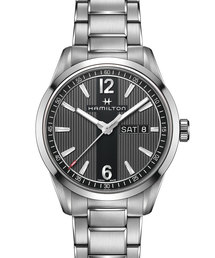 HAMILTON [ハミルトン] 腕時計 Broadway （ブロードウェイ） Day Date クオーツ 40MM ステンレススチール ブレスレット ブラック×シルバー