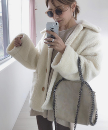 ビッグシルエット ショート丈ボアコート