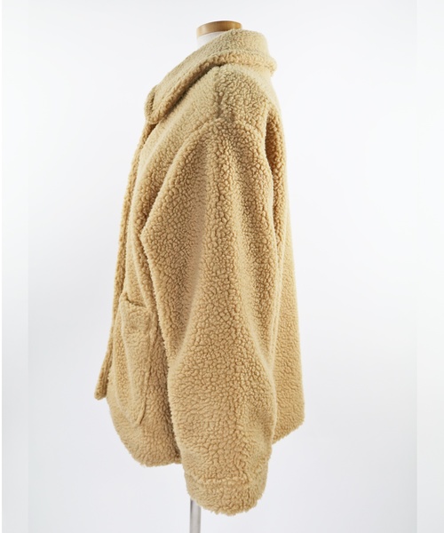 reca（レカ）の「ビッグシルエット ショート丈ボアコート（ダウンジャケット/コート・レディース・ホワイト/ベージュ/ピンク・M）」の7枚目の写真