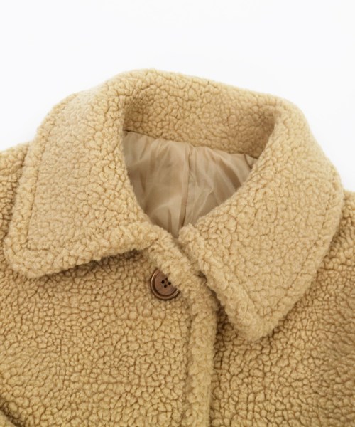 reca（レカ）の「ビッグシルエット ショート丈ボアコート（ダウンジャケット/コート・レディース・ホワイト/ベージュ/ピンク・M）」の6枚目の写真