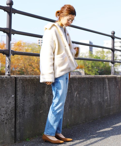 reca（レカ）の「ビッグシルエット ショート丈ボアコート（ダウンジャケット/コート・レディース・ホワイト/ベージュ/ピンク・M）」の17枚目の写真