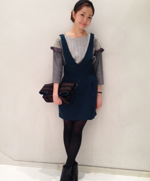 Another Edition（アナザーエディション）の「AE ナナコジョーゼットジャンパーSK（スカート・レディース・オレンジ/ネイビー/ブラック/ワインレッド/ダークグリーン・フリー）」の3枚目の写真