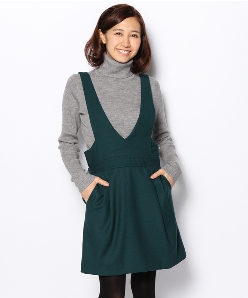 Another Edition（アナザーエディション）の「AE ナナコジョーゼットジャンパーSK（スカート・レディース・オレンジ/ネイビー/ブラック/ワインレッド/ダークグリーン・フリー）」の6枚目の写真