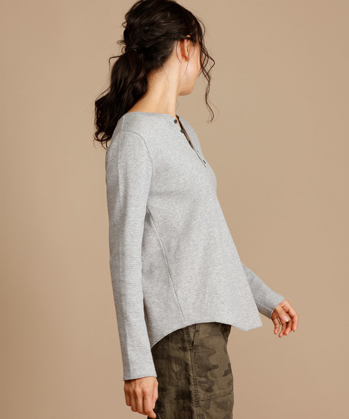 Munich（ミューニック）の「リバーサーマルヘンリーネックプルオーバー（Tシャツ/カットソー・レディース・ホワイト/ブラック/グレー/カーキ・FREE）」の13枚目の写真