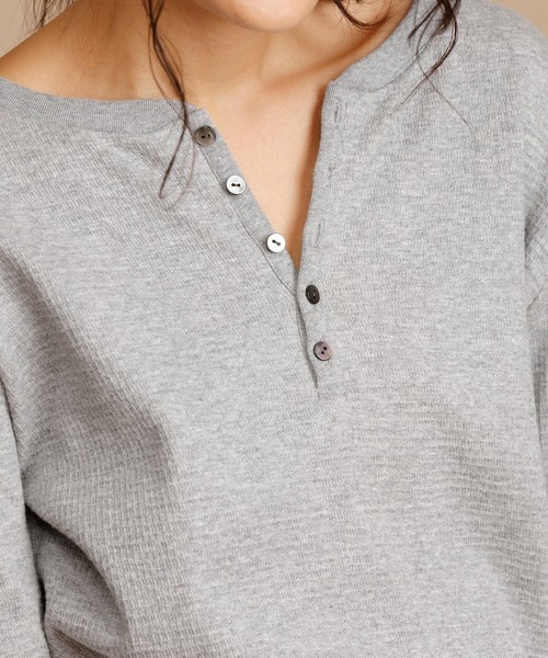 Munich（ミューニック）の「リバーサーマルヘンリーネックプルオーバー（Tシャツ/カットソー・レディース・ホワイト/ブラック/グレー/カーキ・FREE）」の14枚目の写真