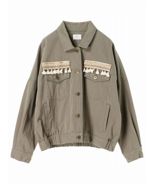 Editt by YECCA VECCA(エディットバイイェッカヴェッカ)の「コインフリンジジャケット①(ブルゾン・レディース・アイボリー/カーキ・フリー)」の13枚目の写真