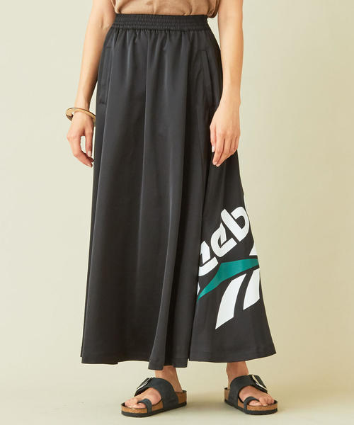 Reebok（リーボック）の「【別注】＜Reebok＞∴ビッグロゴプリント ロングスカート（スカート・レディース・ダークグリーン/ブラック・FREE）」の15枚目の写真